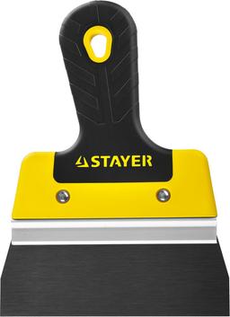 STAYER PROFlat, 150 мм, усиленная алюминиевая направляющая, двухкомпонентная ручка, анодированный, фасадный шпатель, Professional (10045-15) - 3