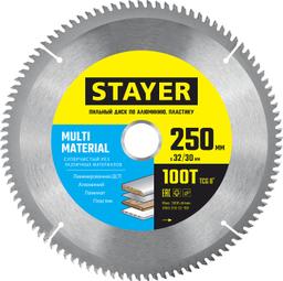 STAYER  Multi Material, 250 х 32/30 мм, 100Т, супер чистый рез, пильный диск по алюминию и пластику (3685-250-32-100) - 1