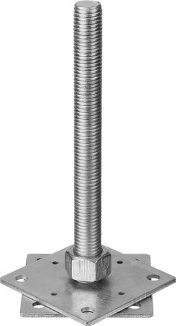 ЗУБР  110 x 110 x 250 мм x М24, цинк, анкерная регулировочная стойка (310266-110) - 1