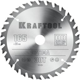 KRAFTOOL Optima, 165 х 20 мм, 30Т, пильный диск по дереву (36951-165-20) - 1