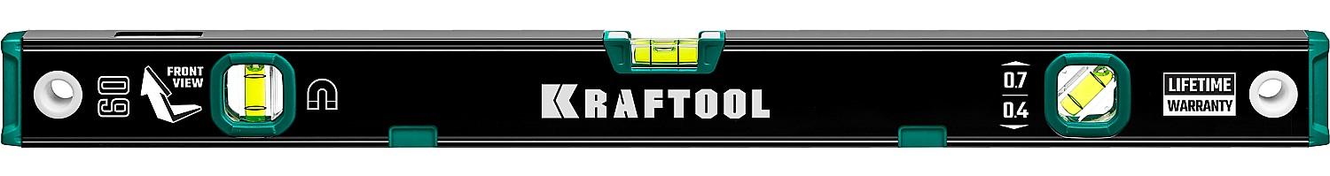 KRAFTOOL  600 мм, усиленный профиль, с зеркальным глазком, магнитный уровень (34785-60)