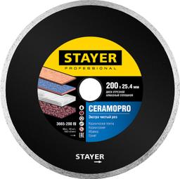 STAYER Сeramo-25, d 200 мм, (25.4 мм, 5 х 2.49 мм), сплошной алмазный диск, Professional (3665-200) - 1