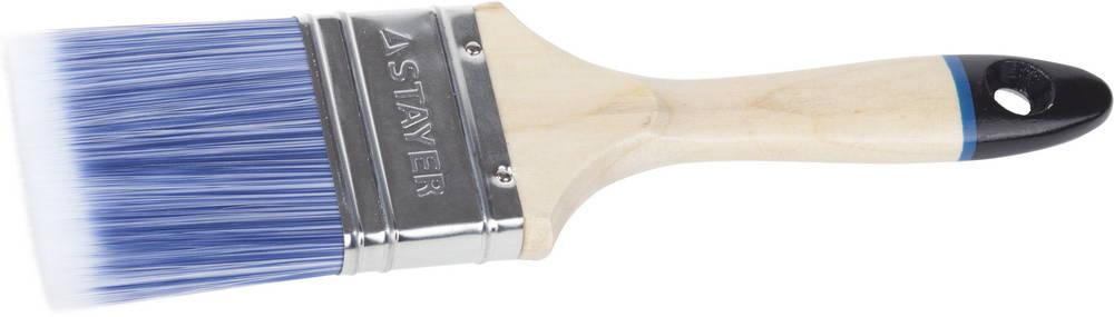 STAYER  AQUA, 63 мм, 2.5", искусственная щетина, деревянная ручка для воднодисперсионных и акриловых ЛКМ, плоская кисть (01062-063)