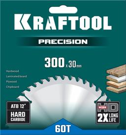 KRAFTOOL Precision, 300 х 30 мм, 60Т, пильный диск по дереву (36952-300-30) - 2