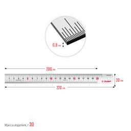 ЗУБР  Про-20, длина 0.20 м, усиленная нержавеющая линейка, Профессионал (34280-020) - 6