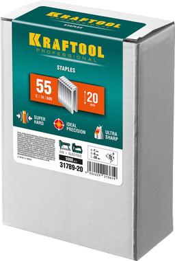 KRAFTOOL тип 18GA (55/90/C) 20 мм, 5000 шт, скобы для степлера (31789-20) - 2