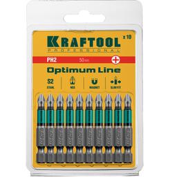 KRAFTOOL Optimum, PH2, 50 мм, 10 шт, биты (26122-2-50-10) - 2