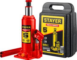 STAYER  RED FORCE, в кейсе, 5 т, 216 - 413 мм, бутылочный гидравлический домкрат, Professional (43160-5-K) - 1