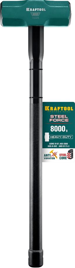 KRAFTOOL  Steel FORCE, 8 кг, кувалда со стальной удлинённой обрезиненной рукояткой (2009-8) - 2