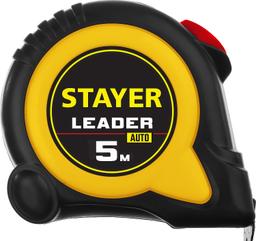 STAYER  Leader, 5 м х 19 мм, рулетка с автостопом, Professional (3402-05-19) - 3