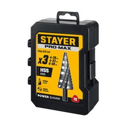 STAYER Pro-Max 3 шт, 4-38мм, винтовая спираль, набор сверл ступенчатых (29661-4-38-H3) - 2