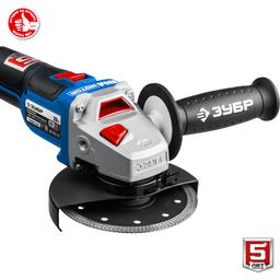 ЗУБР Т7, 20 В, 125 мм, 2 АКБ (4 А·ч), бесщеточная УШМ, сумка, Профессионал (AB-125-42) - 2