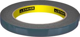 STAYER 12 мм, 5 м, черная, на вспененной основе, двухсторонняя клейкая лента, Professional (12233-12-05) - 1