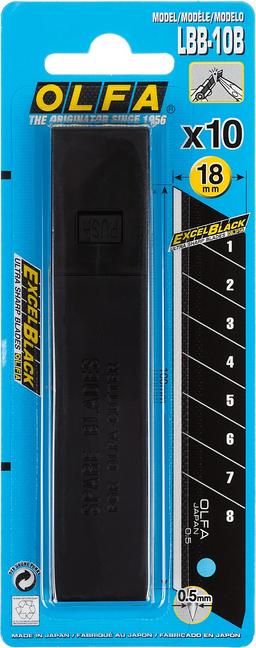 OLFA  EXCEL BLACK, 18 х 100 х 0.5 мм, 10 шт, сегментированные лезвия (OL-LBB-10B) - 5