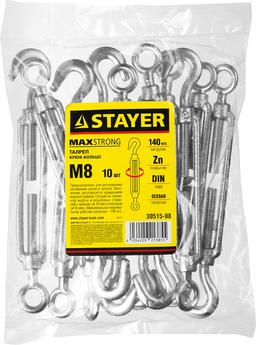 STAYER DIN 1480, М8, 10 шт, талреп крюк-кольцо (30515-08) - 2