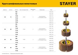 STAYER d 50 x 20 мм, P180, на шпильке d 6 мм, круг шлифовальный лепестковый (36607-180) - 6