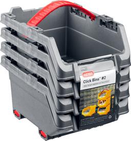 KETER CLICK BIN, 4 шт, 0.45 л, 155 х 110 х 85 мм, набор лотков для хранения (38065-K4) - 3