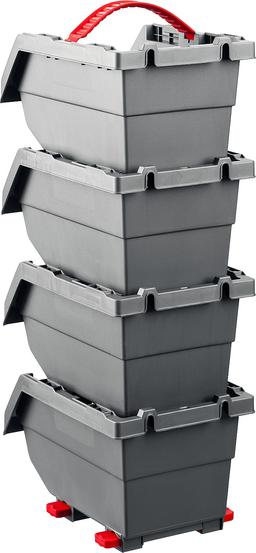 KETER CLICK BIN, 4 шт, 0.45 л, 155 х 110 х 85 мм, набор лотков для хранения (38065-K4) - 5