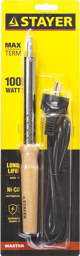STAYER MAXTerm, 100 Вт, клин, электропаяльник с деревянной рукояткой (55310-100) - 2