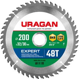 URAGAN Expert, 200 х 32/30 мм, 48Т, пильный диск по дереву (36802-200-32-48) - 1