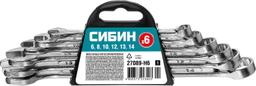 СИБИН 6 шт, 6 - 14 мм, набор комбинированных гаечных ключей (27089-H6) - 1