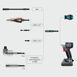 KRAFTOOL SLIM & LOCK, 68 мм, быстросъемный ударный адаптер для шуруповертов (26783-68) - 5