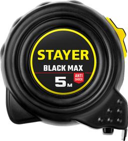 STAYER  BlackMax, 5 м х 25 мм, рулетка с двумя фиксаторами, Professional (3410-05-25) - 3