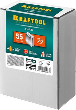 KRAFTOOL тип 18GA (55/90/C) 25 мм, 5000 шт, скобы для степлера (31789-25) - 2
