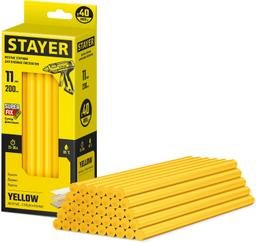 STAYER Yellow, жёлтые, 11 х 200 мм, 40 шт, клеевые стержни, Professional (2-06821-Y-S40) - 1