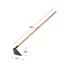 GRINDA GH-190 WOOD, 190 x 145 x 1300 мм, трапециевидный профиль, углеродистая сталь, антикор. покрытие, деревянный черенок, мотыга (39597) - 5