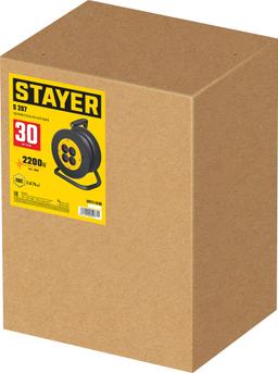 STAYER  S-207, ПВС, 2 х 0.75 мм2, 30 м, 2200 Вт, удлинитель на катушке (55073-30) - 2