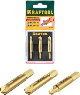 KRAFTOOL 3 шт, набор экстракторов поврежденного крепежа (26770-H3) - 1