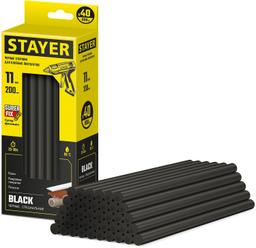 STAYER Black, чёрные, 11 х 200 мм, 40 шт, клеевые стержни, Professional (2-06821-D-S40) - 1