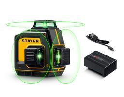 STAYER SL-3D, 50м, точн. +/-0,5 мм/м, зеленый лазерный нивелир (34963) - 1
