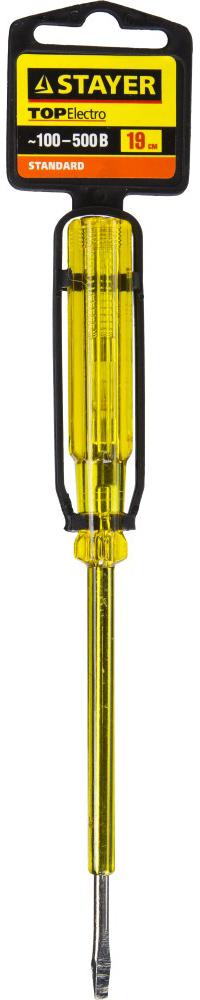 STAYER TOPElectro, 100 - 500 В, 190 мм, электрический пробник (2570-19) - 2
