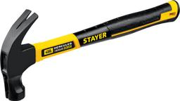 STAYER  Hercules-M, 450 г, молоток-гвоздодёр столярный с фиберглассовой рукояткой, Professional (2027-450) - 1