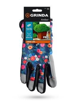 GRINDA AMBER, M (8), садовые перчатки из искусственной кожи с усиленным наладонником и кончиками пальцев, PRO Line (1139-M) - 3