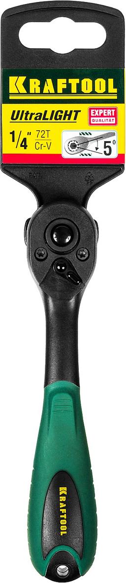 KRAFTOOL 1/4", 72 зубца, пластиковое покрытие, трещотка для торцовых головок (27796-1/4) - 2