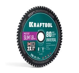 KRAFTOOL Slim multi cut 216 х 30 x 1.8 мм, 80Т, диск пильный по дереву (36957-216-30-80) - 1