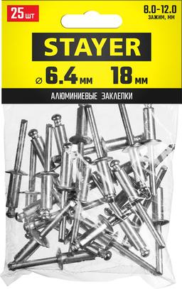 STAYER Pro-FIX, 6.4 х 18 мм, 25 шт, алюминиевые заклепки, Professional (3120-64-18) - 2