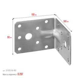 ЗУБР УНКУ-2.0, 90 x 100 x 100 x 2 мм, усиленный нержавеющий крепежный уголок, Профессионал (310516-90) - 6