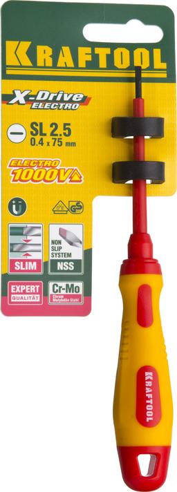 KRAFTOOL SL2.5 х 75 мм, высоковольтная отвертка (250083-2.5-075) - 2