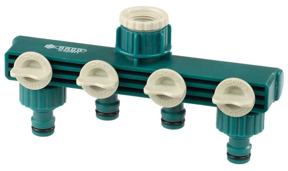 RACO  ORIGINAL, 1/2" - 3/4", четырехканальный, с внутренней резьбой, из ABS пластика, поливочный распределитель (4250-55258C)
