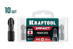 KRAFTOOL Impact PH 3, 25 мм, 10 шт, ударные биты (26191-3-25-S10) - 1