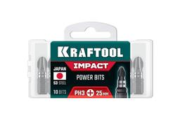 KRAFTOOL Impact PH 3, 25 мм, 10 шт, ударные биты (26191-3-25-S10) - 2