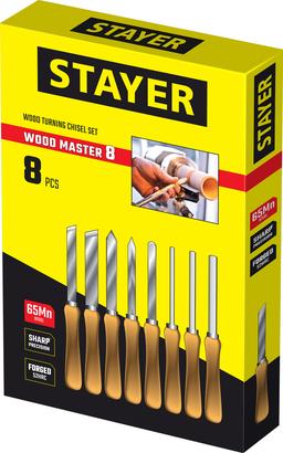 STAYER Wood Master, 8 предм., набор ручных резцов по дереву, Professional (1836) - 3