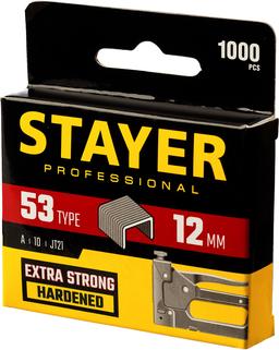 STAYER  тип 53 (A/10/JT21), 12 мм, 1000 шт, калибр 23GA, скобы для степлера, Professional (3159-12) - 2