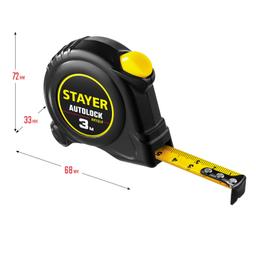 STAYER  AutoLock, 3 м х 16 мм, рулетка с автостопом (2-34126-03-16) - 6