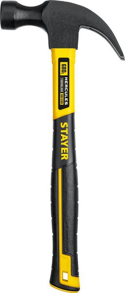 STAYER Fiberglass, 680 г, с фиберглассовой рукояткой, столярный молоток-гвоздодёр, Professional (2026_z02) - 2