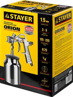 STAYER ORION S, 1.5 мм, пневматический краскопульт с нижним бачком (06472-1.5) - 2